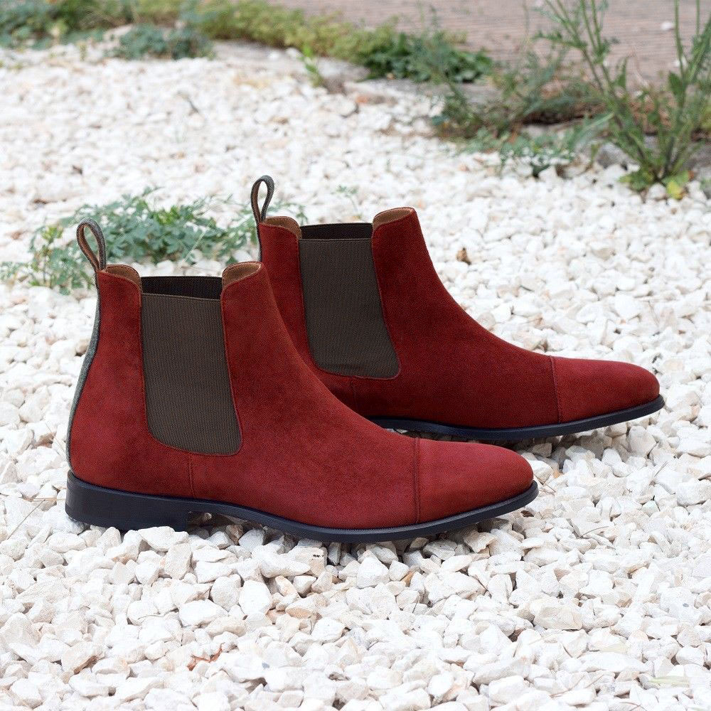 burgundy mens chelsea boots