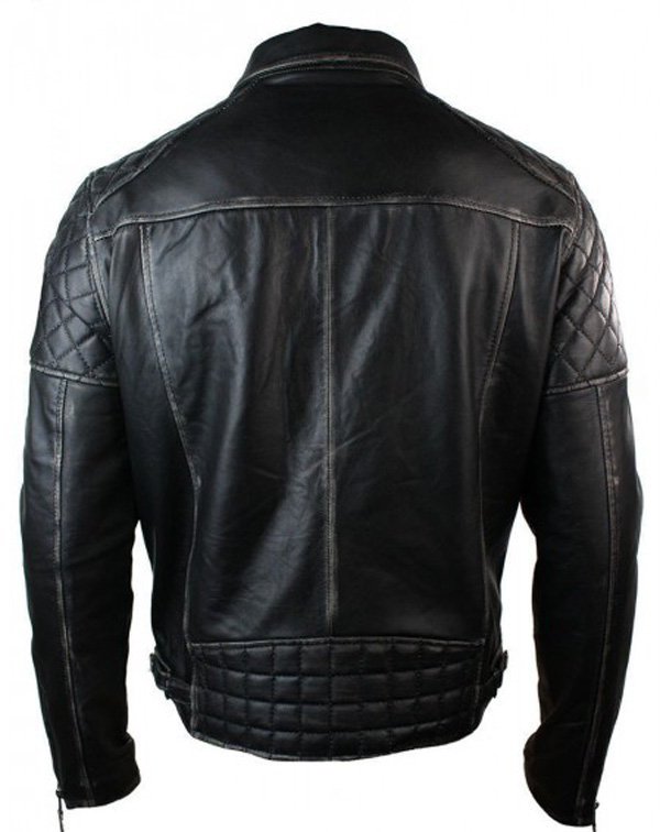 Mens Motorcycle Brando Black Bikers Punk Vintage Style Leather Jacket ...