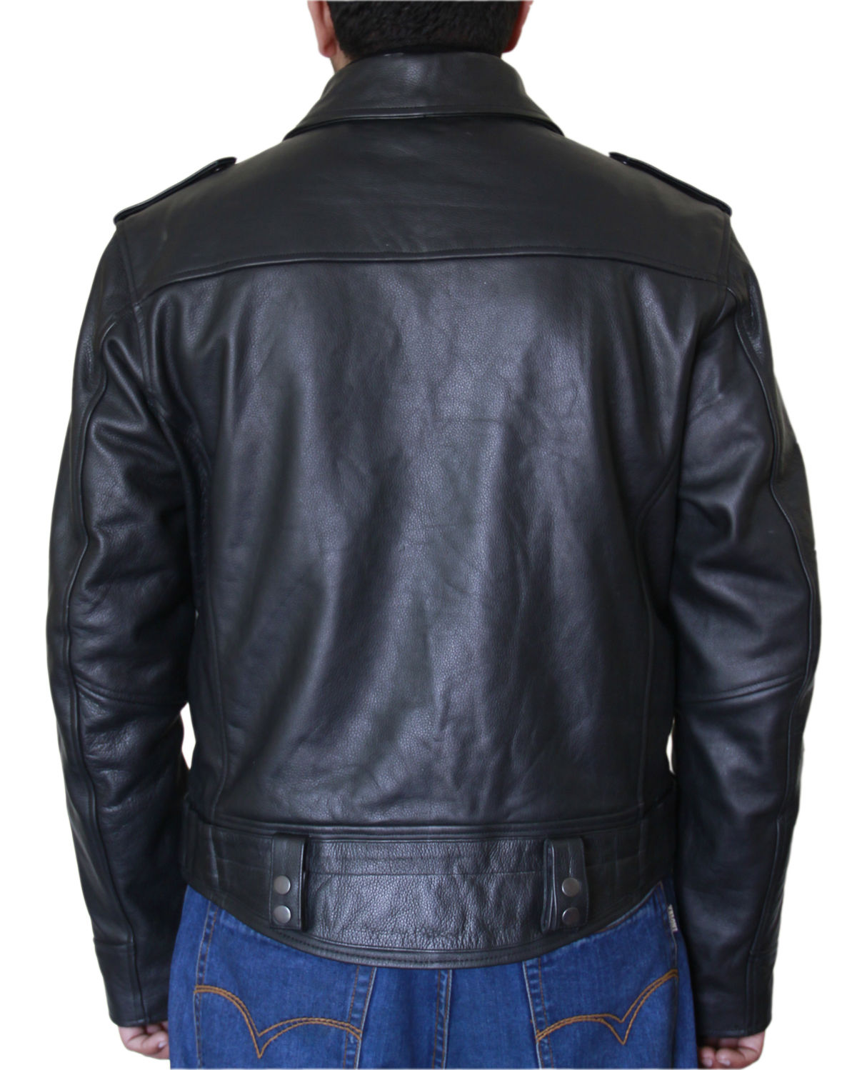 Men’s Classic Black Biker Leather Jacket on Luulla