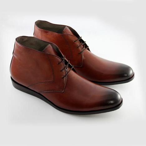 New Men Chukka Chocklate Brown Leather Pointed Toe Boots Shoes, Men ...