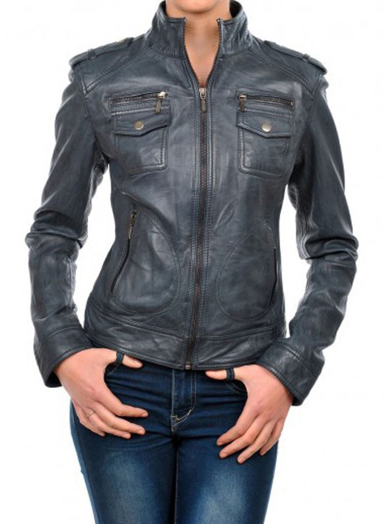 Women's Leather Coat Jacket Genuine Lambskin Biker Leather Bomber ...