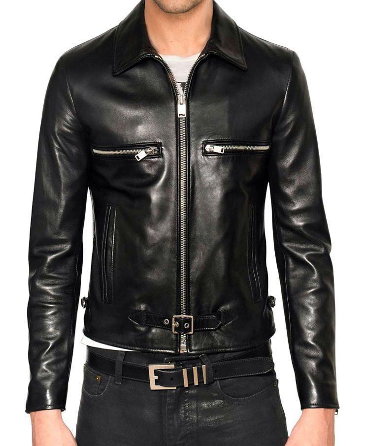 Handmade Leather Jacket Brand 100% Genuine Soft Cow Hide Biker Jacket ...